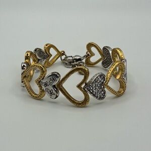 Brighton Two-Tone Heart Link Bracelet
